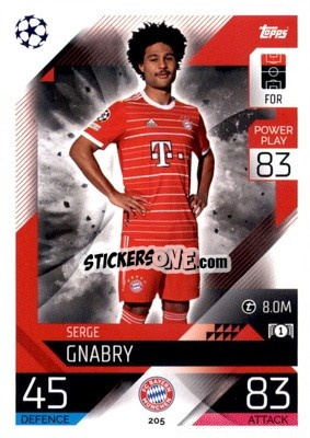 Sticker Serge Gnabry  - UEFA Champions League & Europa League 2022-2023. Match Attax n. 205 - Topps