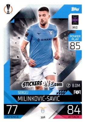 Sticker Sergej Milinkovic-Savic - UEFA Champions League & Europa League 2022-2023. Match Attax n. 356 - Topps