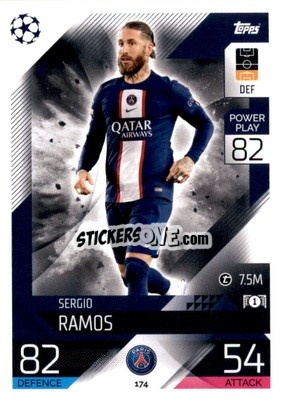 Sticker Sergio Ramos - UEFA Champions League & Europa League 2022-2023. Match Attax - Topps