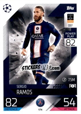 Sticker Sergio Ramos - UEFA Champions League & Europa League 2022-2023. Match Attax n. 174 - Topps