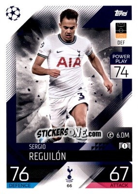 Sticker Sergio Reguilon - UEFA Champions League & Europa League 2022-2023. Match Attax n. 66 - Topps