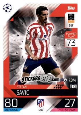 Sticker Stefan Savic - UEFA Champions League & Europa League 2022-2023. Match Attax n. 156 - Topps