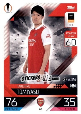 Sticker Takehiro Tomiyasu - UEFA Champions League & Europa League 2022-2023. Match Attax - Topps