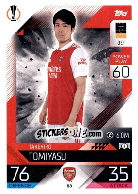 Sticker Takehiro Tomiyasu - UEFA Champions League & Europa League 2022-2023. Match Attax n. 88 - Topps