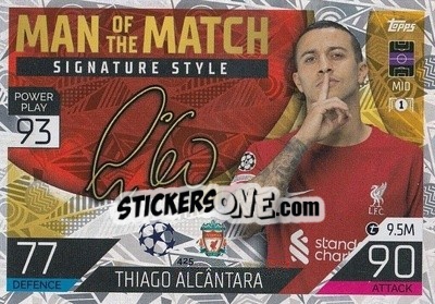 Sticker Thiago Alcántara - UEFA Champions League & Europa League 2022-2023. Match Attax n. 425 - Topps