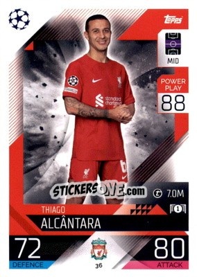 Sticker Thiago Alcántara  - UEFA Champions League & Europa League 2022-2023. Match Attax - Topps