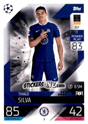 Sticker Thiago Silva - UEFA Champions League & Europa League 2022-2023. Match Attax n. 3 - Topps
