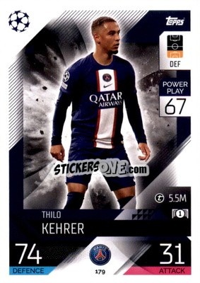 Sticker Thilo Kehrer - UEFA Champions League & Europa League 2022-2023. Match Attax n. 179 - Topps