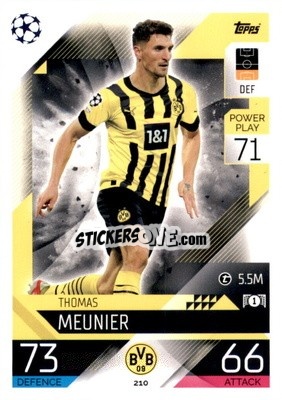 Sticker Thomas Meunier - UEFA Champions League & Europa League 2022-2023. Match Attax n. 210 - Topps