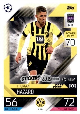 Sticker Thorgan Hazard  - UEFA Champions League & Europa League 2022-2023. Match Attax n. 220 - Topps