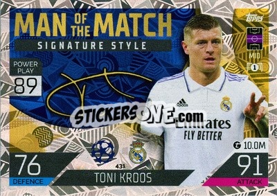 Sticker Toni Kroos - UEFA Champions League & Europa League 2022-2023. Match Attax n. 431 - Topps