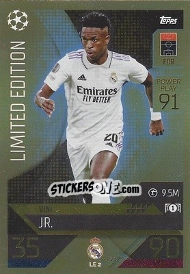 Sticker Vinícius Júnior - UEFA Champions League & Europa League 2022-2023. Match Attax n. LE2 - Topps
