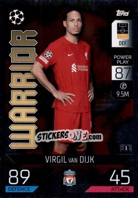 Sticker Virgil van Dijk - UEFA Champions League & Europa League 2022-2023. Match Attax n. 32 - Topps