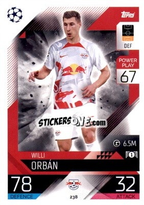 Sticker Willi Orban - UEFA Champions League & Europa League 2022-2023. Match Attax n. 238 - Topps