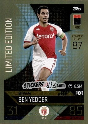 Sticker Wissam Ben-Yedder - UEFA Champions League & Europa League 2022-2023. Match Attax n. LE21 - Topps