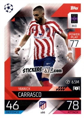 Sticker Yannick Carrasco  - UEFA Champions League & Europa League 2022-2023. Match Attax n. 166 - Topps