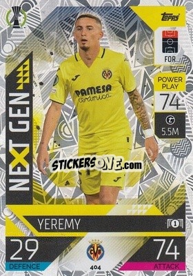 Sticker Yeremy Pino - UEFA Champions League & Europa League 2022-2023. Match Attax n. 404 - Topps