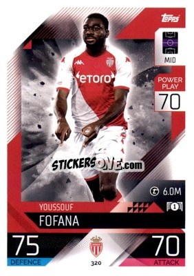Sticker Youssouf Fofana  - UEFA Champions League & Europa League 2022-2023. Match Attax n. 320 - Topps