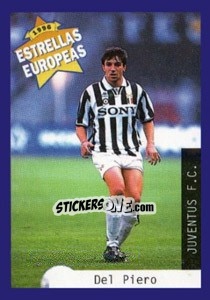 Sticker Alessandro Del Piero - Estrellas Europeas 1996 n. 22 - Panini