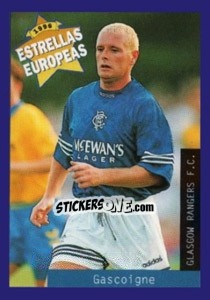 Cromo Paul Gascoigne - Estrellas Europeas 1996 - Panini