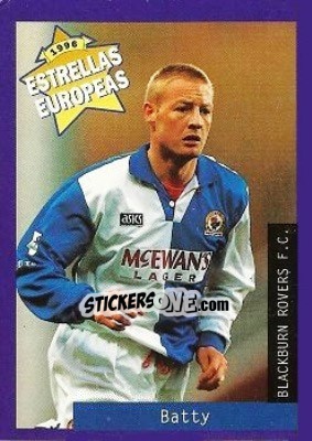 Sticker David Batty - Estrellas Europeas 1996 n. 38 - Panini