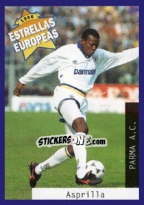 Sticker Faustino Asprilla - Estrellas Europeas 1996 - Panini