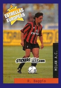 Sticker Roberto Baggio - Estrellas Europeas 1996 n. 91 - Panini