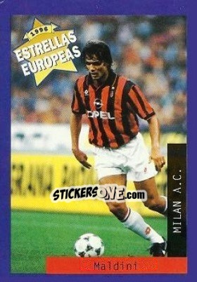 Sticker Paolo Maldini - Estrellas Europeas 1996 n. 93 - Panini