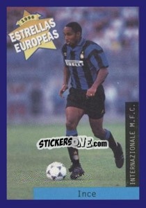 Sticker Paul Ince - Estrellas Europeas 1996 - Panini