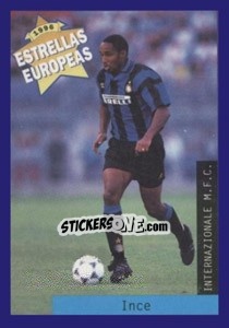 Sticker Paul Ince - Estrellas Europeas 1996 n. 103 - Panini