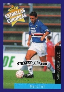 Sticker Roberto Mancini - Estrellas Europeas 1996 - Panini