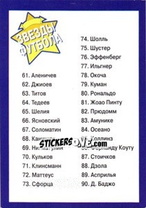 Sticker Чек-лист - Estrellas Europeas 1996 - Panini