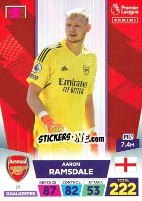 Sticker Aaron Ramsdale - English Premier League 2022-2023. Adrenalyn XL n. 29 - Panini