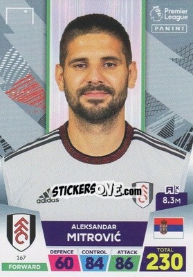 Sticker Aleksandar Mitrović - English Premier League 2022-2023. Adrenalyn XL n. 167 - Panini