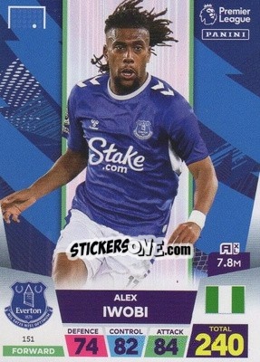 Cromo Alex Iwobi - English Premier League 2022-2023. Adrenalyn XL - Panini