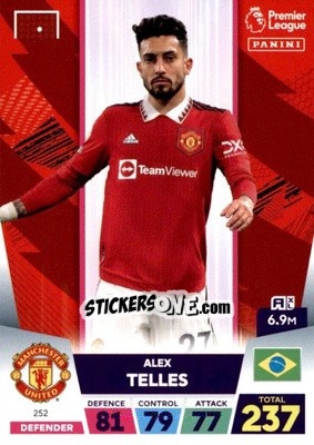 Sticker Alex Telles - English Premier League 2022-2023. Adrenalyn XL n. 252 - Panini