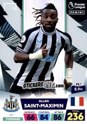 Figurina Allan Saint-Maximin - English Premier League 2022-2023. Adrenalyn XL - Panini