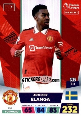 Sticker Anthony Elanga - English Premier League 2022-2023. Adrenalyn XL n. 260 - Panini