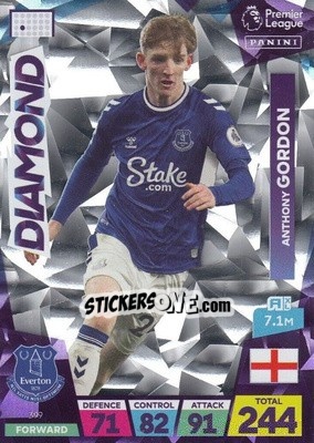 Sticker Anthony Gordon - English Premier League 2022-2023. Adrenalyn XL - Panini