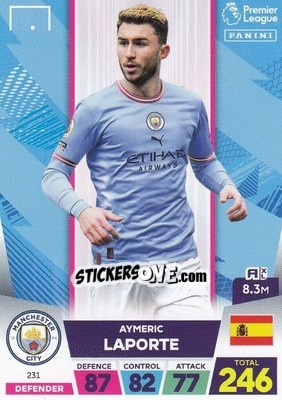 Sticker Aymeric Laporte - English Premier League 2022-2023. Adrenalyn XL n. 231 - Panini