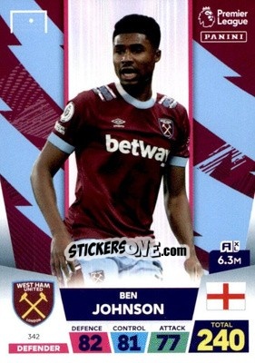 Figurina Ben Johnson - English Premier League 2022-2023. Adrenalyn XL - Panini