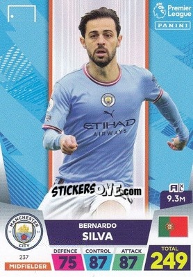 Figurina Bernardo Silva - English Premier League 2022-2023. Adrenalyn XL - Panini