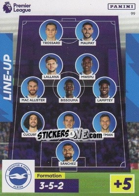 Sticker Brighton & Hove Albion Line-Up - English Premier League 2022-2023. Adrenalyn XL n. 99 - Panini