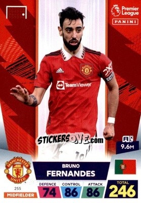 Sticker Bruno Fernandes - English Premier League 2022-2023. Adrenalyn XL n. 255 - Panini