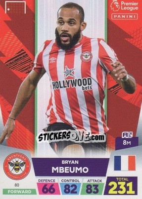 Sticker Bryan Mbeumo - English Premier League 2022-2023. Adrenalyn XL n. 80 - Panini