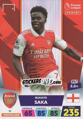 Sticker Bukayo Saka - English Premier League 2022-2023. Adrenalyn XL - Panini