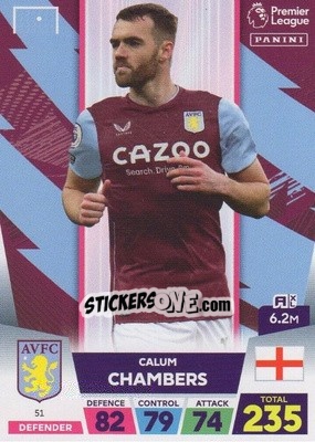 Sticker Calum Chambers - English Premier League 2022-2023. Adrenalyn XL n. 51 - Panini
