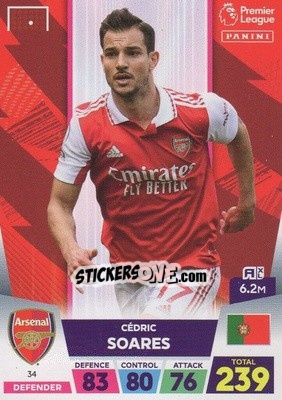 Figurina Cédric Soares - English Premier League 2022-2023. Adrenalyn XL - Panini