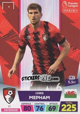 Sticker Chris Mepham - English Premier League 2022-2023. Adrenalyn XL - Panini