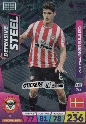 Sticker Christian Nørgaard - English Premier League 2022-2023. Adrenalyn XL n. 381 - Panini